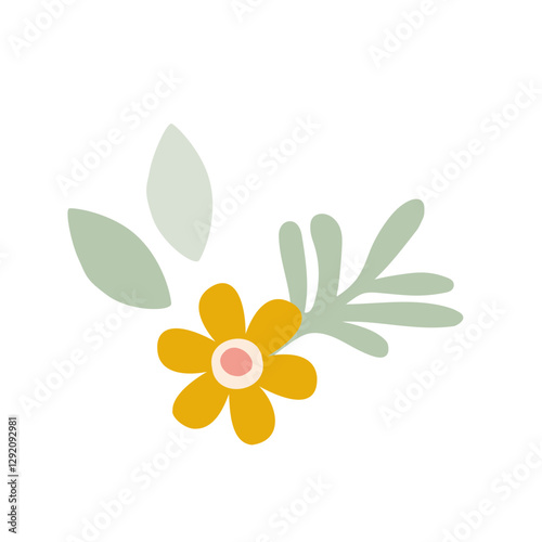 pastel boho bold Flower in modern minimal style