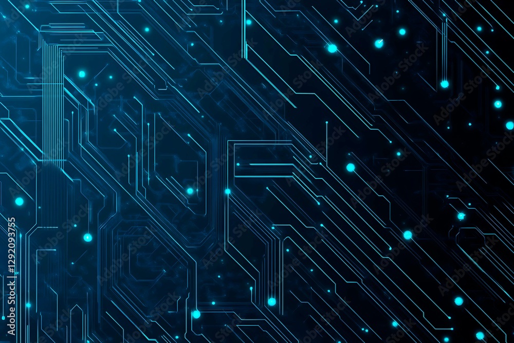 Abstract close-up of a glowing blue digital circuit board, showcasing intricate connections and technological design on a black background.
Abstract close-up of a glowing blue digital circuit board, showcasing intricate connections and technological design on a black background.