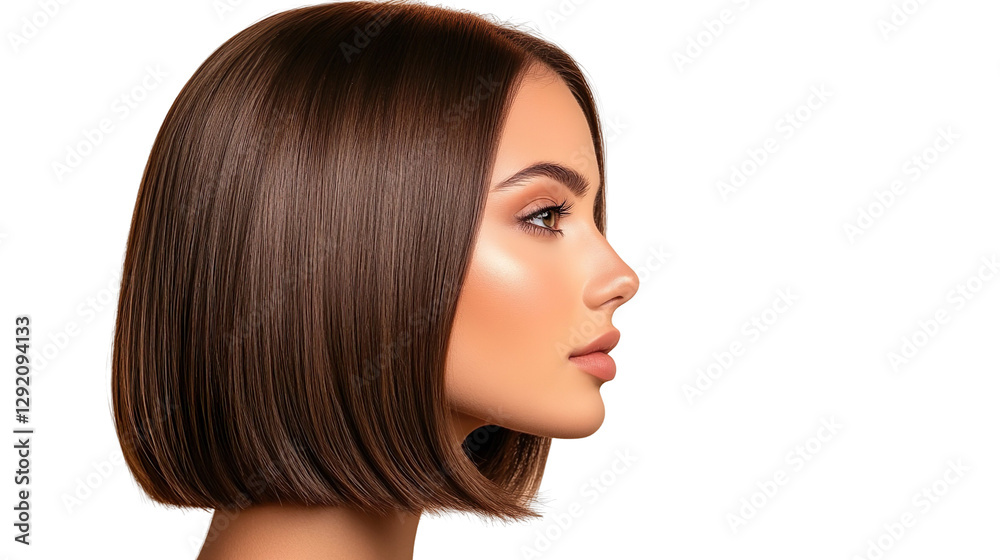 Elegant Woman With Sleek Bob Hairstyle Side Profile Transparent Background Elegant Woman With Sleek Bob Hairstyle Side Profile Transparent Background