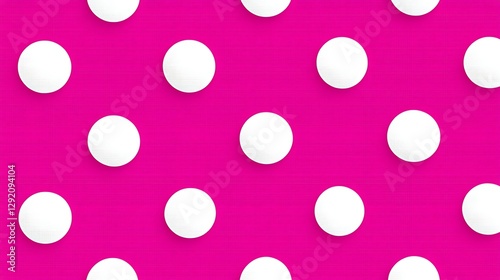White dots on hot pink. Seamless pattern background for design asset or presentations