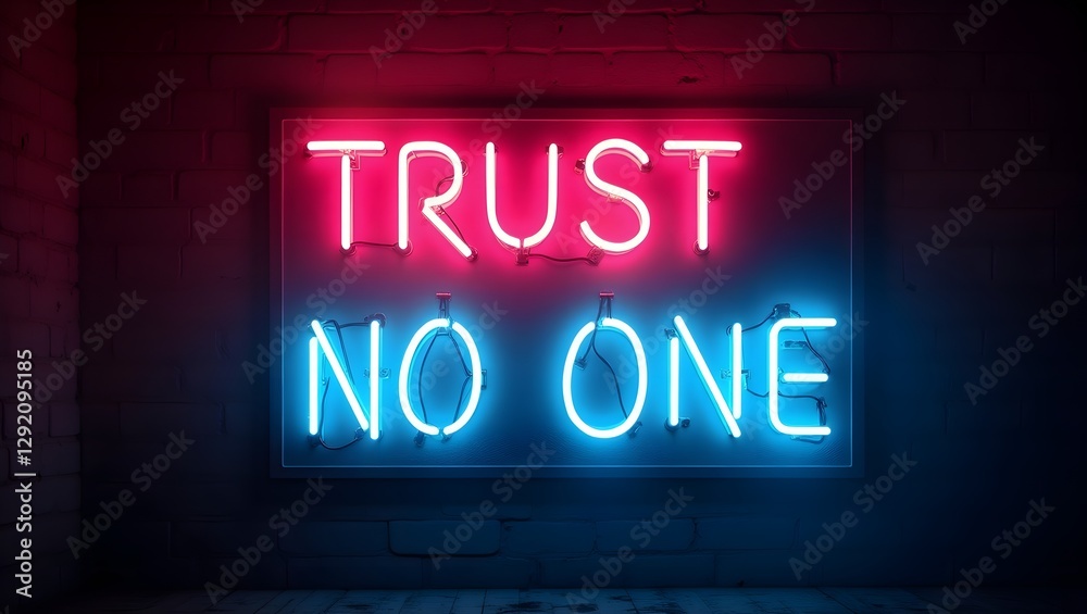 Obraz premium neon sign Trust No One
