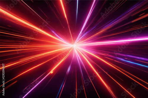 Abstract Neon Fibers Interwoven in Vibrant Tapestry Design on Black Background