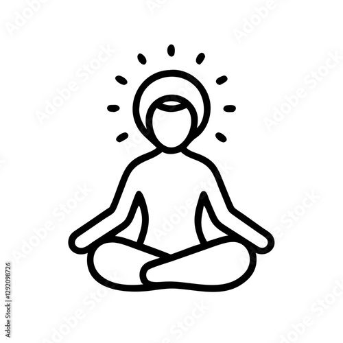 Mindfulness Icon representing meditation with a person in a serene pose