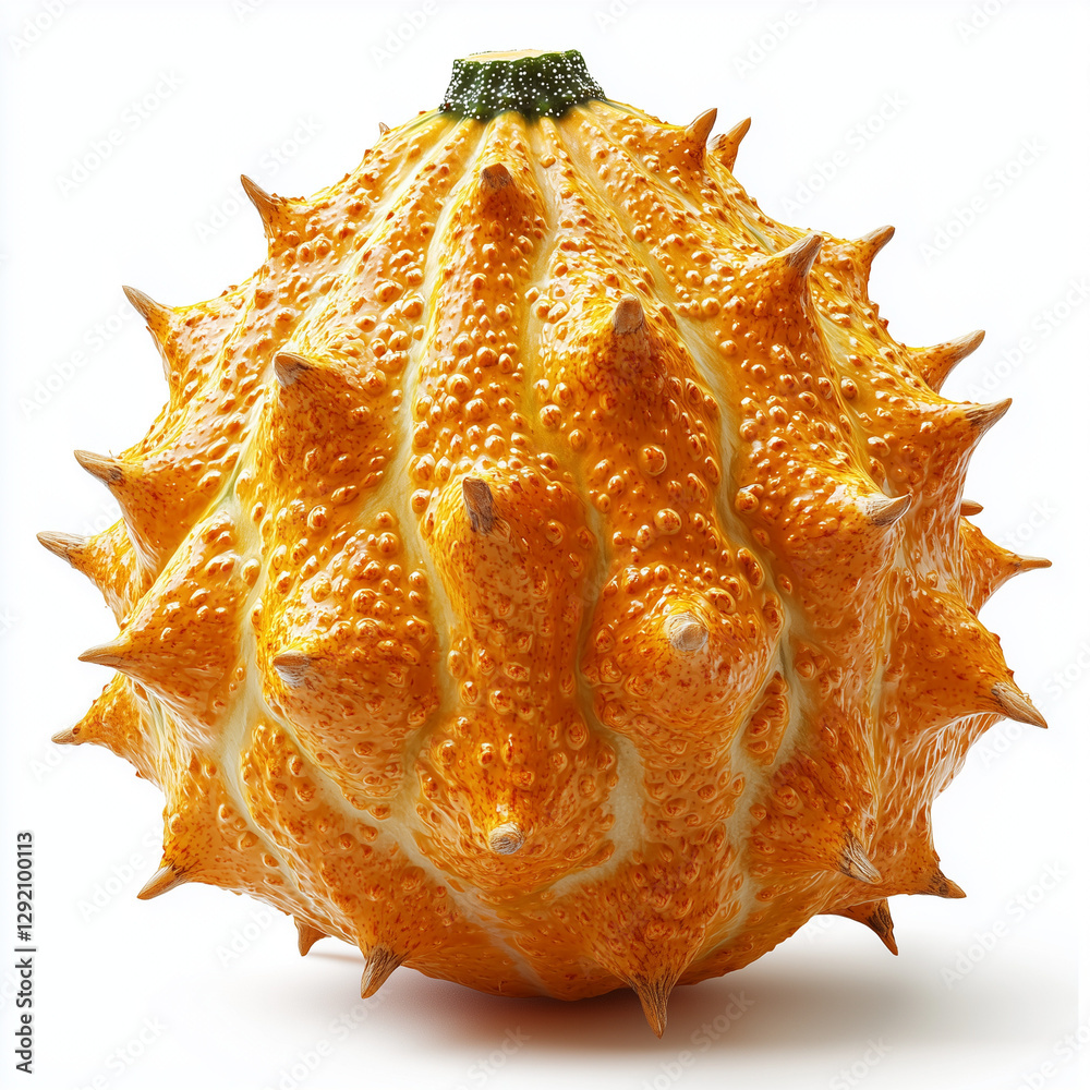 Horned Melon (Kiwano) – Isolated on White Background