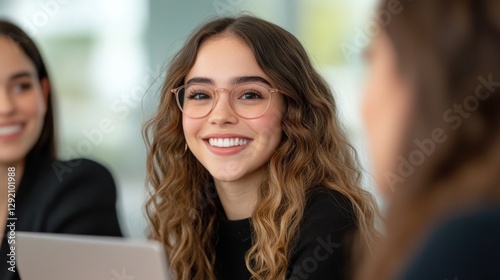 Obraz na płótnie Professional Woman Smiling in a Meeting w salonie