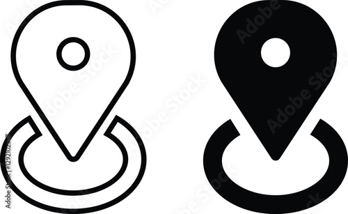 Location and Map Pin Icon Vector Design. Simple Concept of global coordinate