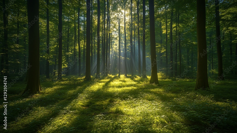 Obraz premium light and shadow formed by the sunlight shining through the trees