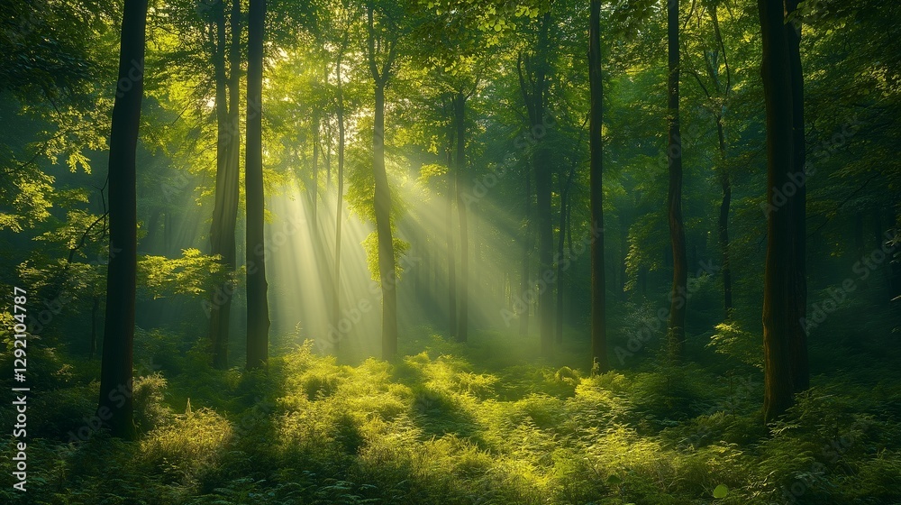 Fototapeta premium light and shadow formed by the sunlight shining through the trees