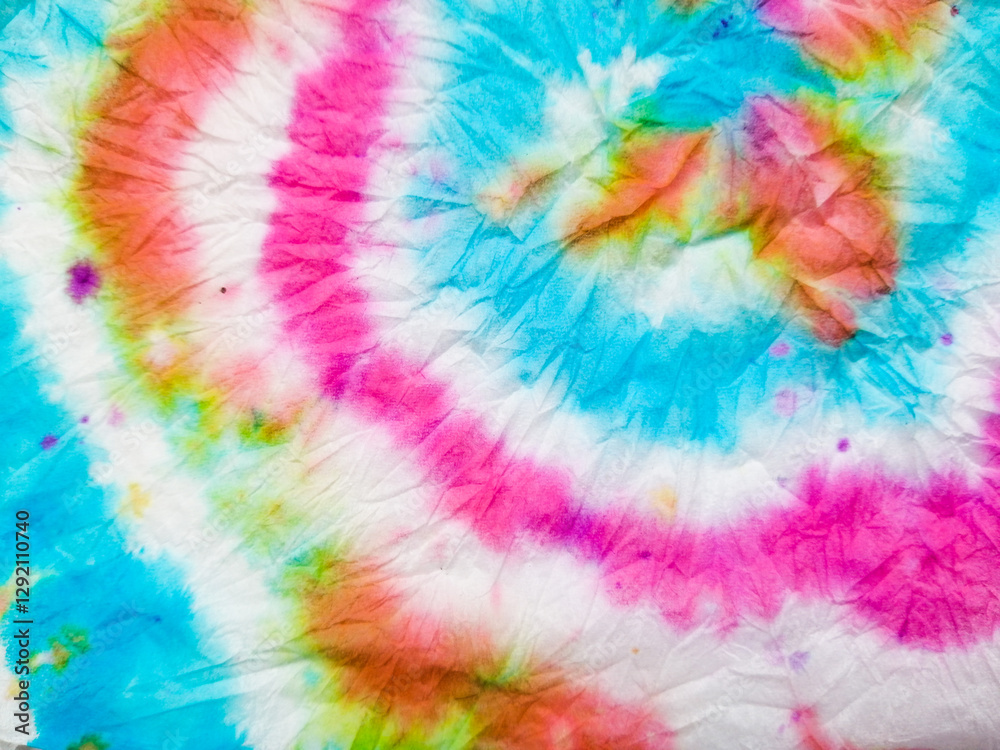 Fototapeta premium Multicolor Dirty Vintage Design. Dyed Fabric.