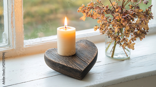  rustic wooden heart candleholder