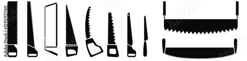 Saw icon vector set. Sawmill illustration sign collection. Wood processing symbol or logo.