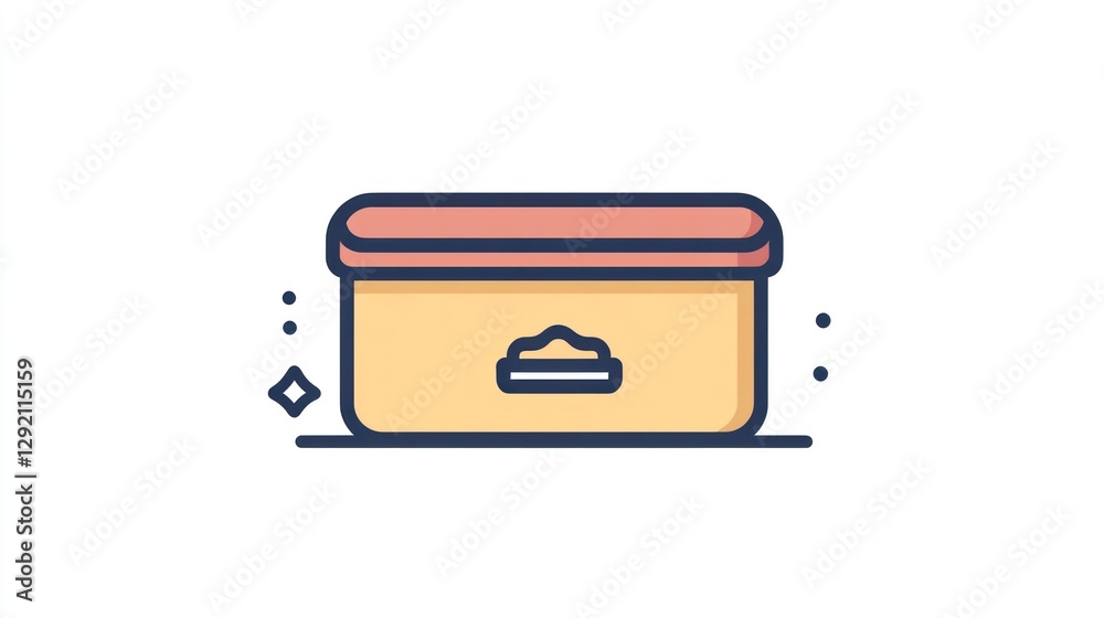Cartoon food container, simple graphic, storage, isolated Cartoon food container, simple graphic, storage, isolated