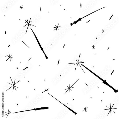 Magic wand pattern seamlless textile design