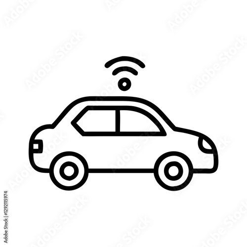 AI Powered Car icon with wireless signal