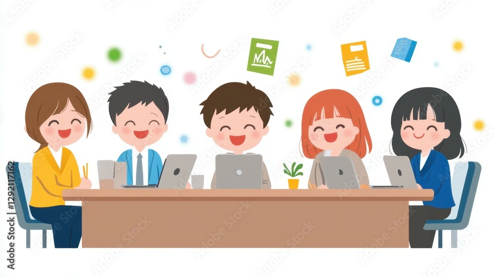 Business people having meeting around office desk Business people having meeting around office desk