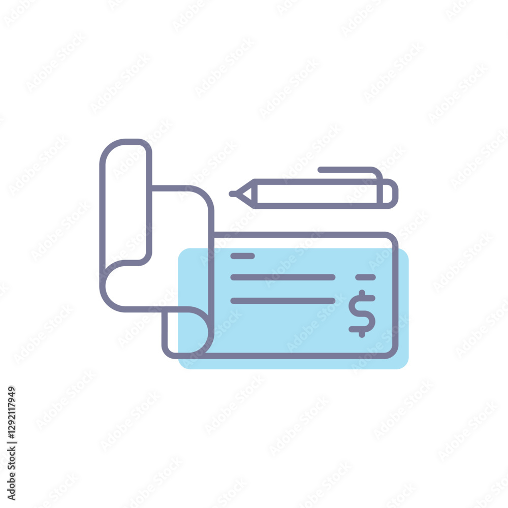 Bank Check Vector icon Bank Check Vector icon