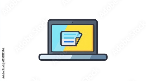Laptop displaying document photo