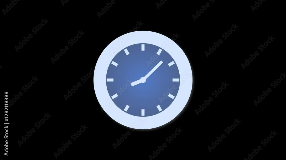 Circle analog clock isolated animation, Count down clock animated, clock on black background Circle analog clock isolated animation, Count down clock animated, clock on black background