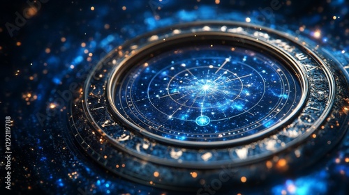 Wallpaper Mural Astrological Circle and Stars Representing the Universe and Zodiac Signs. Generative AI Torontodigital.ca