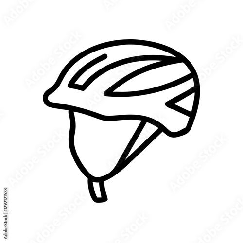 Cycling Helmet icon in black and white outline style