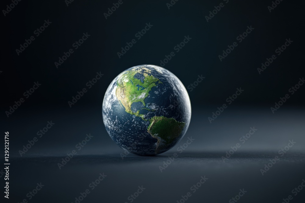 Fototapeta premium Earth on a Dark Surface
