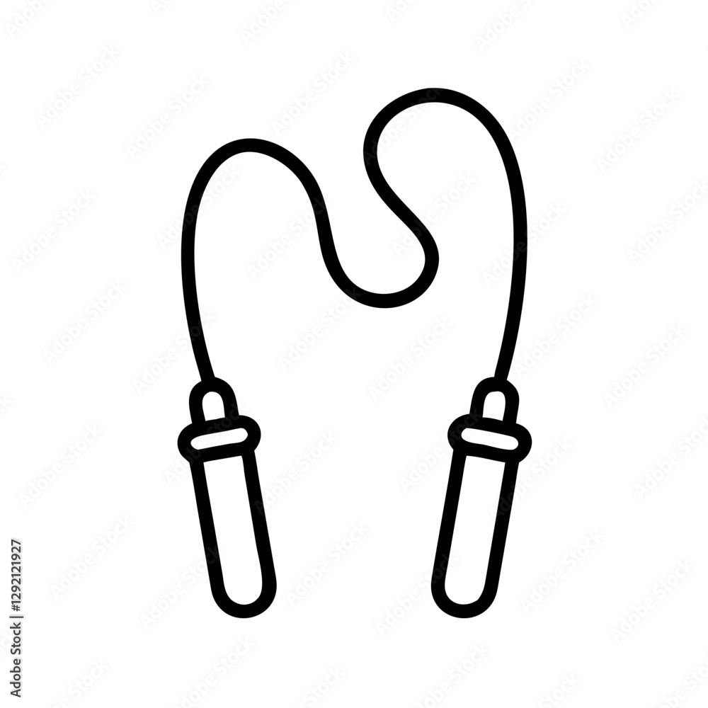 Jump Rope icon with handles against a plain background Jump Rope icon with handles against a plain background