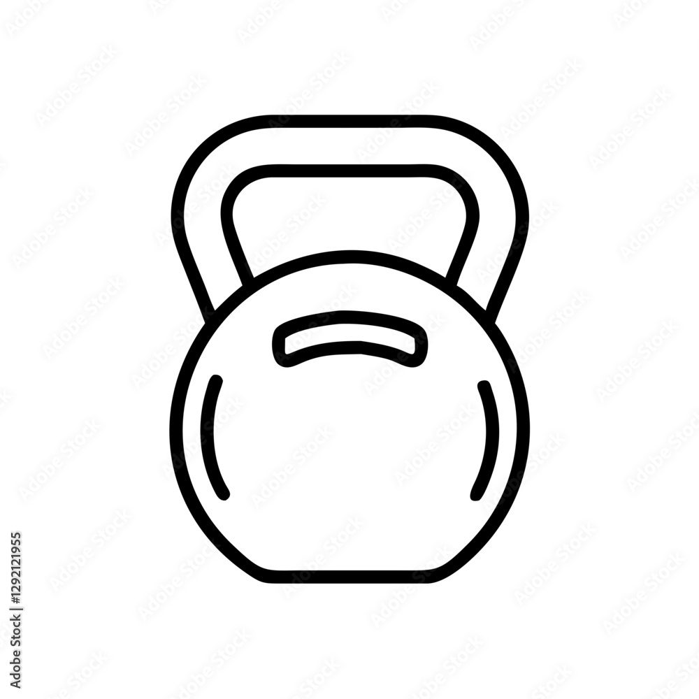 Kettlebell icon in minimalist style on white background Kettlebell icon in minimalist style on white background