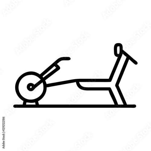 Rowing Machine icon in minimalist design on white background