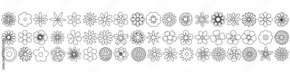 Flowers vector icons set. Beautiful garden plants illustration sign collection. Flowers vector icons set. Beautiful garden plants illustration sign collection.