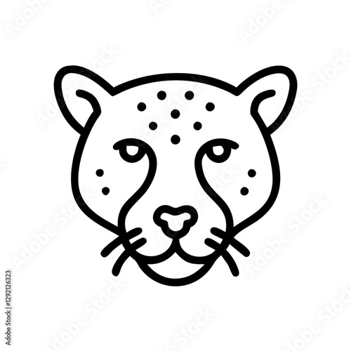Cheetah icon minimalist illustration of animal head