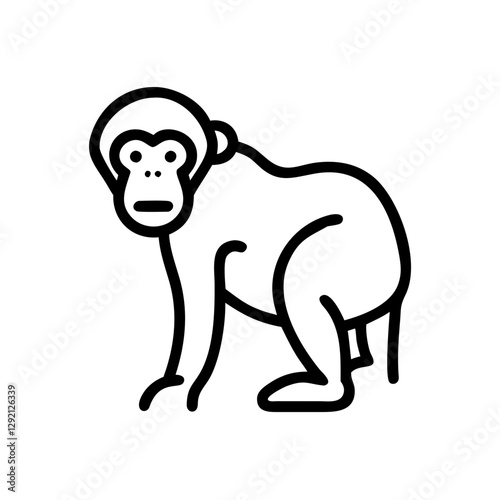Chimpanzee icon in a minimalist style