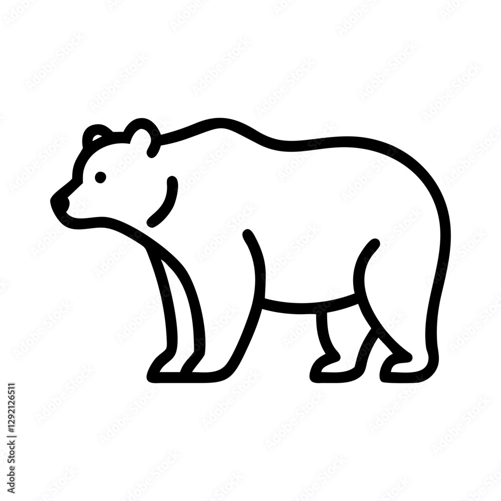 Obraz premium Grizzly Bear icon standing against a plain background