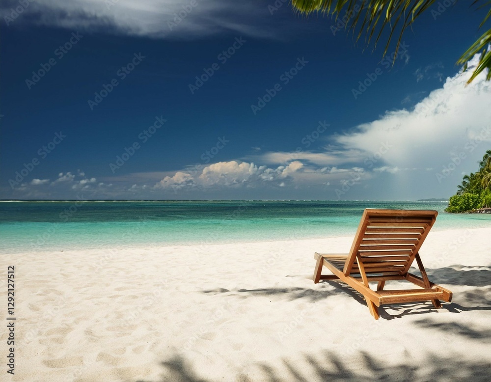 relaxing beach chair on a tropical paradise relaxing beach chair on a tropical paradise