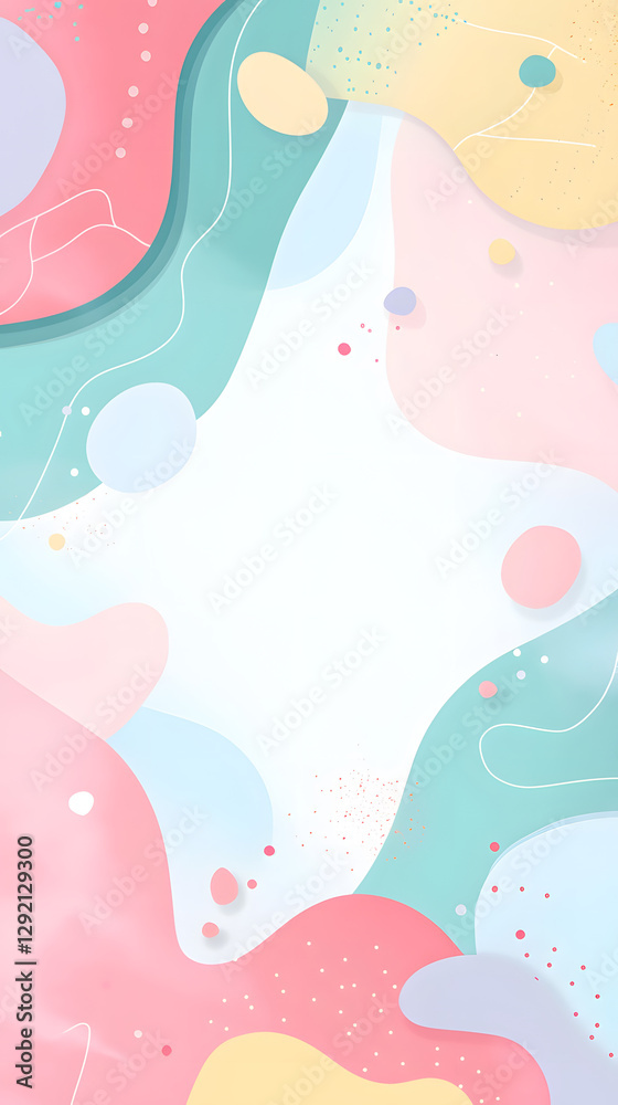 A white background with pastel-colored geometric shapes and patterns framing the edges of an empty rectangle
A white background with pastel-colored geometric shapes and patterns framing the edges of an empty rectangle