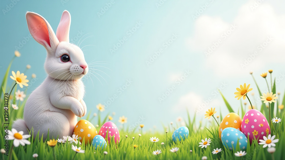 Fototapeta premium artificial intelligence created easter banner mockup display