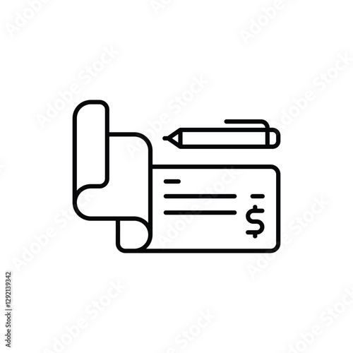 Bank Check Vector icon