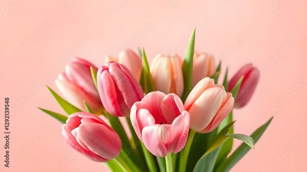 Elegant Tulip Bouquet in Soft Studio Light on Gradient Background Elegant Tulip Bouquet in Soft Studio Light on Gradient Background