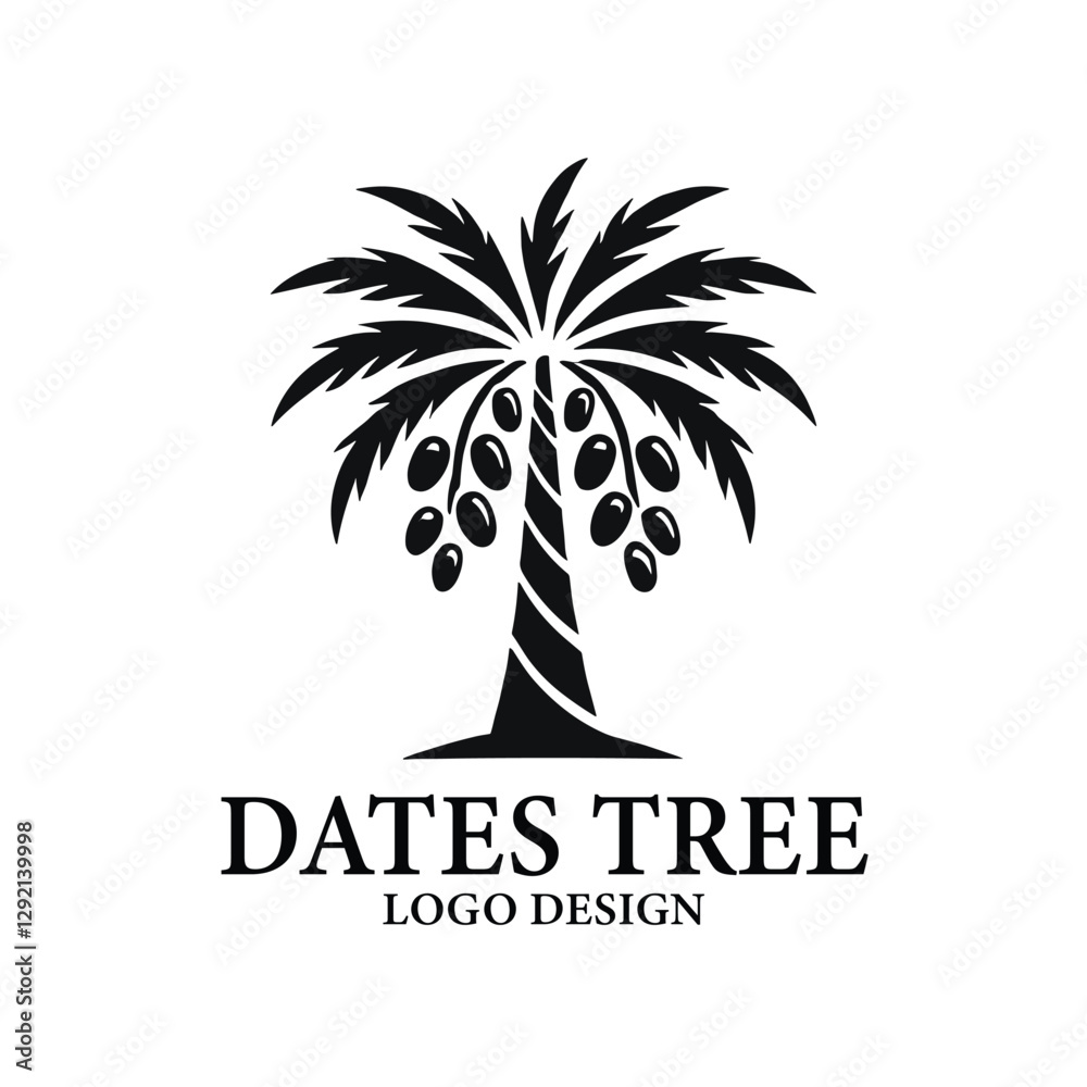 Obraz premium Dates Tree Vector Logo Design
