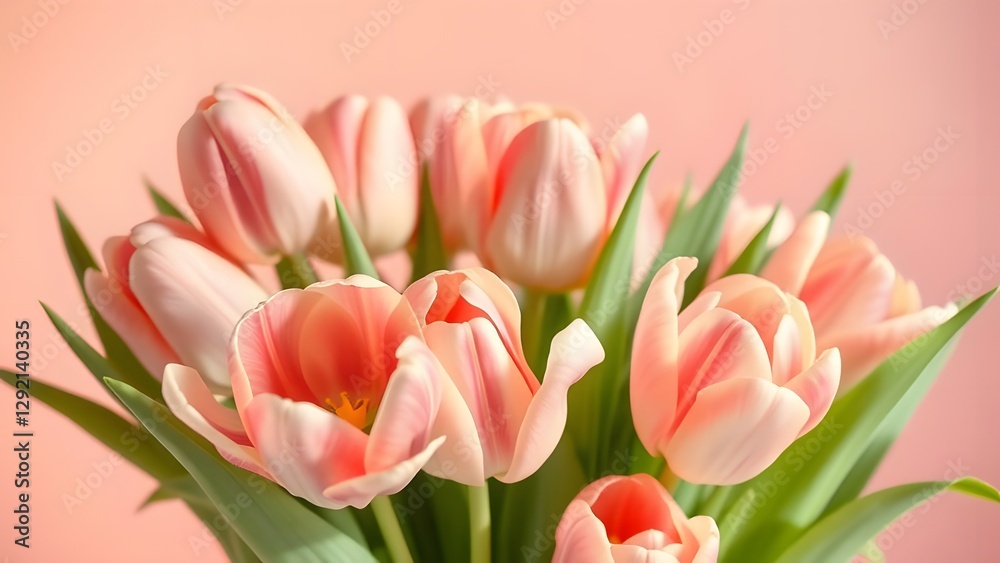 Softly Lit Tulip Bouquet Hyper-Realistic Beauty in a Gentle Setting Softly Lit Tulip Bouquet Hyper-Realistic Beauty in a Gentle Setting