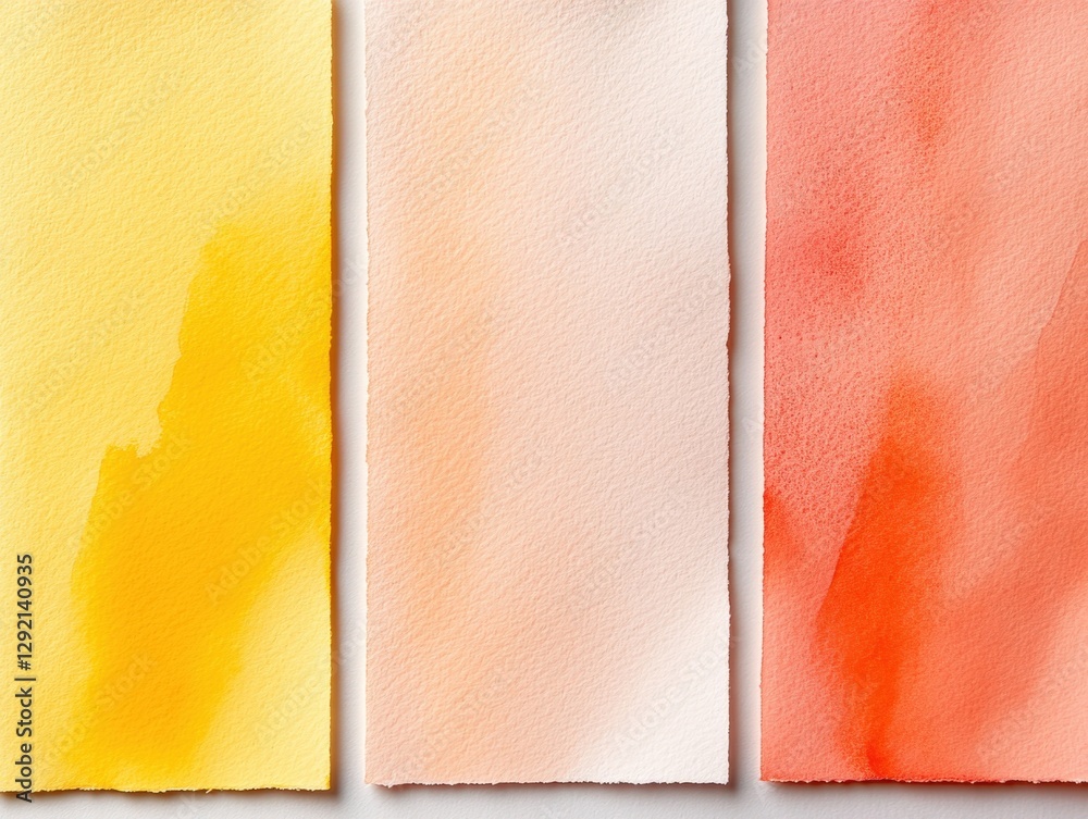 Fototapeta premium Watercolor washes in yellow, peach, and red
