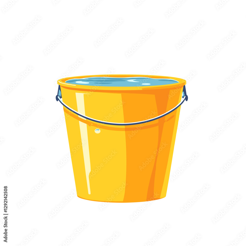 Vector clipart illustration of bucket filled with water isolated on a white background Vector clipart illustration of bucket filled with water isolated on a white background