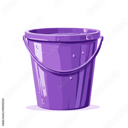 Vector clipart illustration of bucket filled with water isolated on a white background