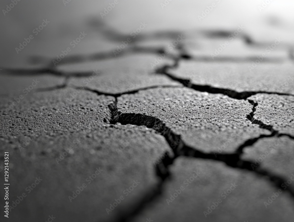 Obraz premium Cracked Surface: Macro Abstract Background Texture