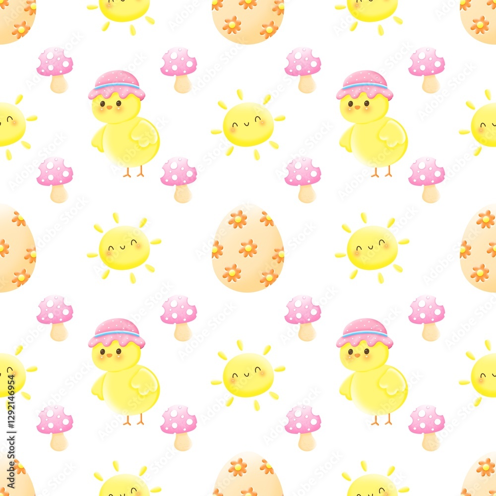 Fototapeta premium Happy Easter Day seamless 