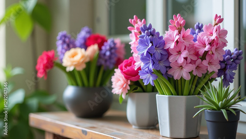 Wallpaper Mural hyacinths provide vibrant gardening concept using fresh flowers home decor Torontodigital.ca