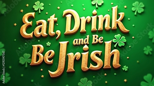 Eat, drink and be Irish. Concept print template saint patrick day.
