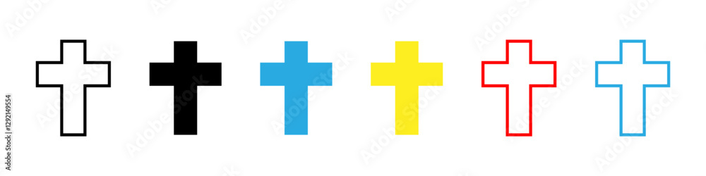 Christian cross vector symbol or icon. Christianity religion symbol Christian cross vector symbol or icon. Christianity religion symbol