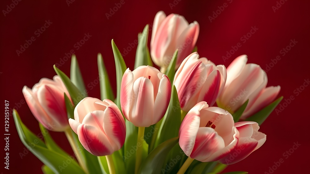 Fototapeta premium Velvety Tulips Hyper-Realistic Beauty in Soft Daylight