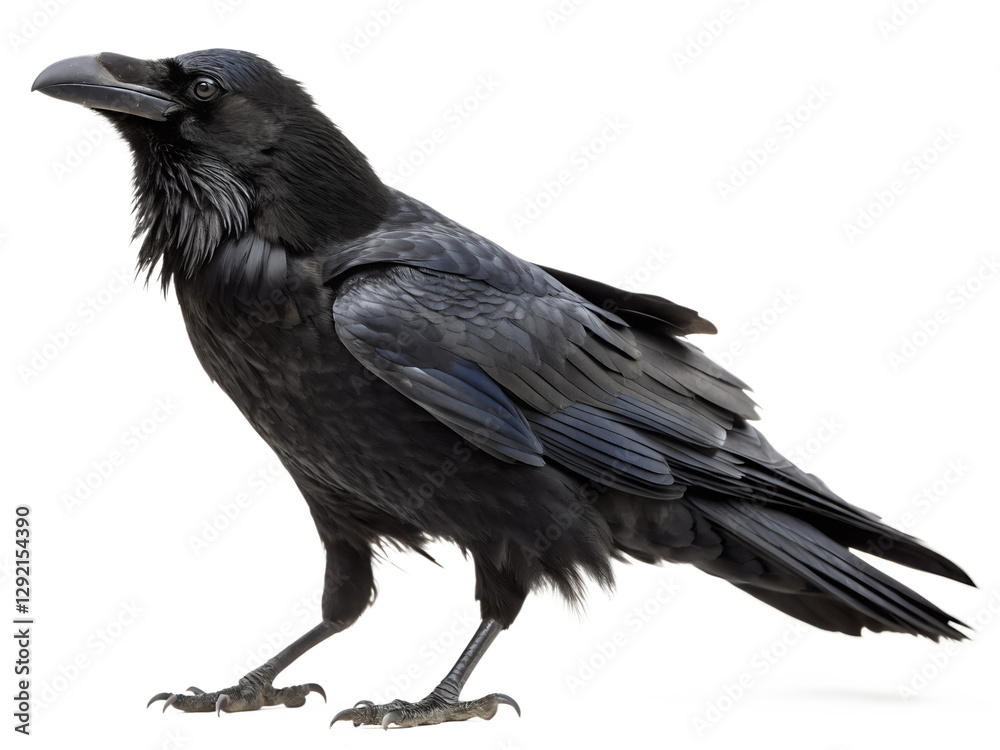 crow on white background