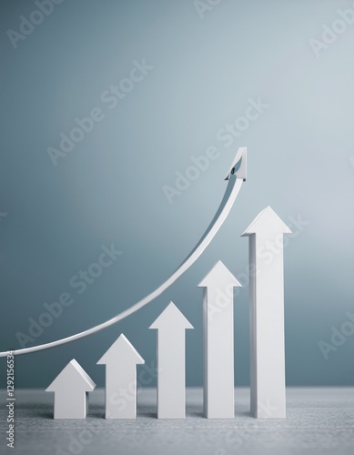 progress or development concept, Business growth, investment profit increase, arrow graph future growth plans, growing sales and revenue.	